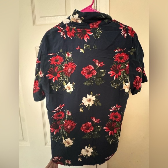 Denim & Flower Navy and Red Floral Shirt - Picture 3 of 4